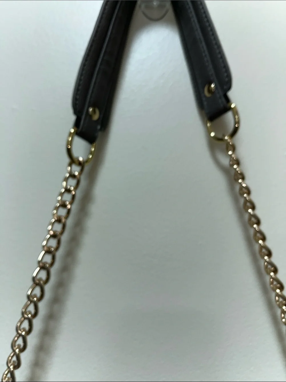 BCBG Paris Gray Leather Crossbody with Chain Strap
